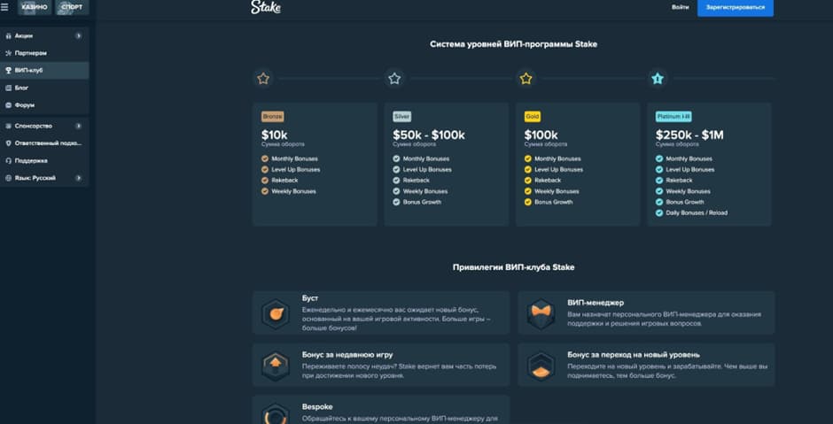 stake лояльность